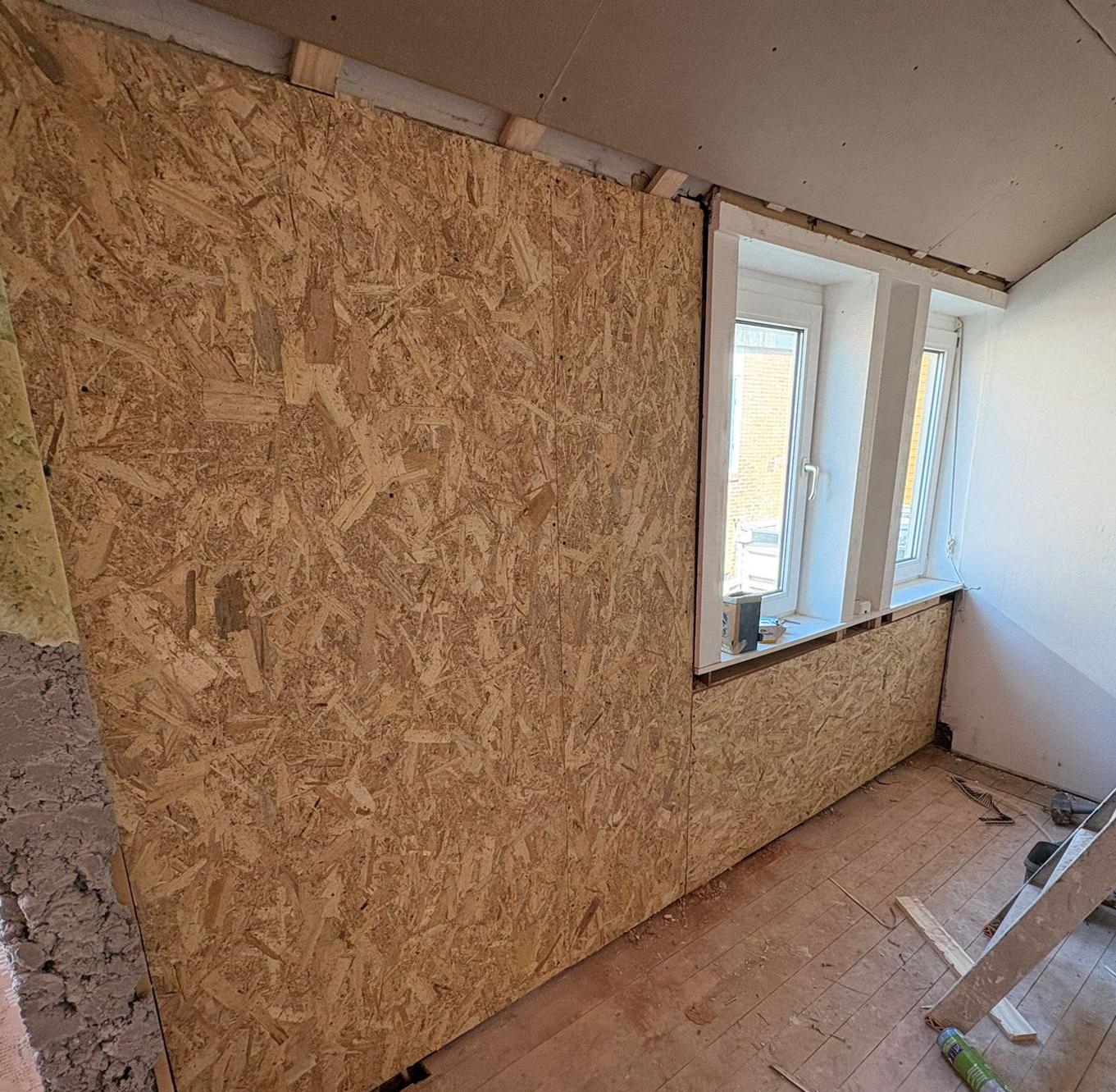 Voorzetwand constructie met OSB platen